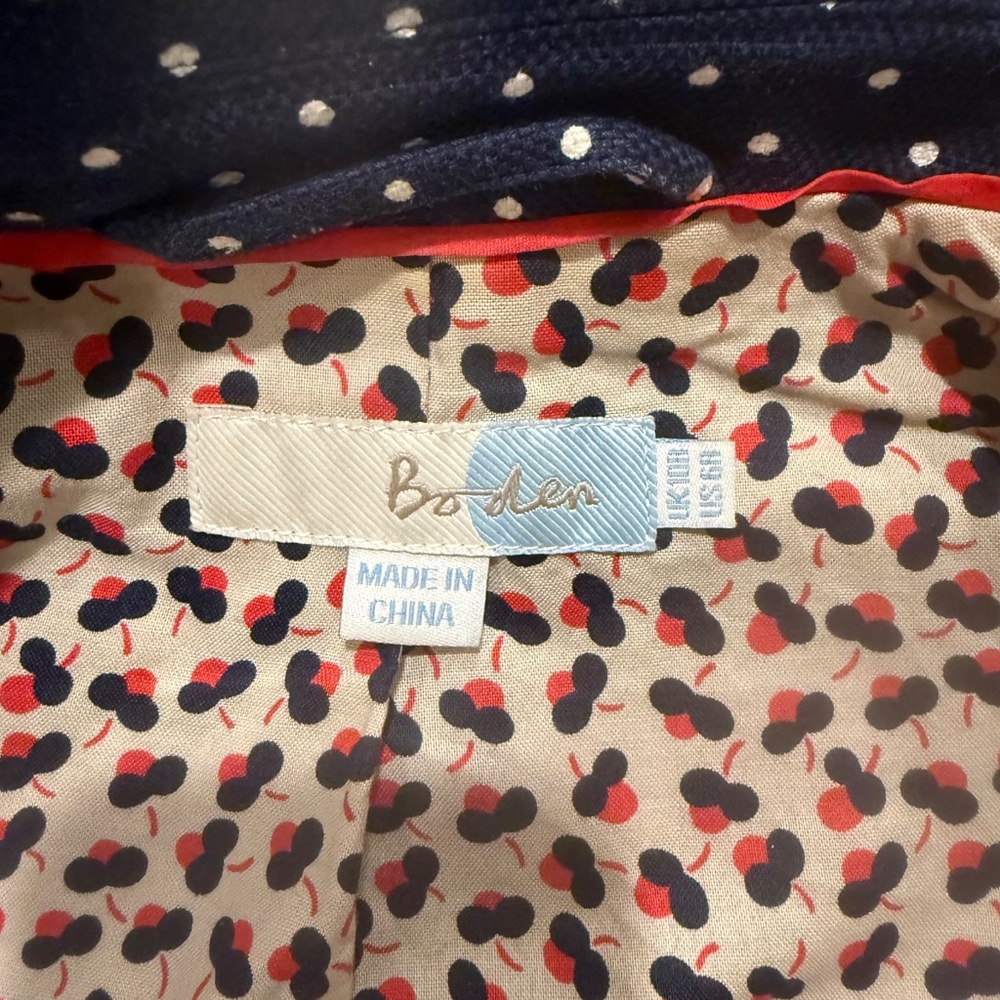 Boden Navy and White polka dot Blazer Size 6 - Picture 8 of 12